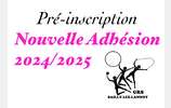 Pré-inscription (Nouvelle Adhésion) 2024-2025